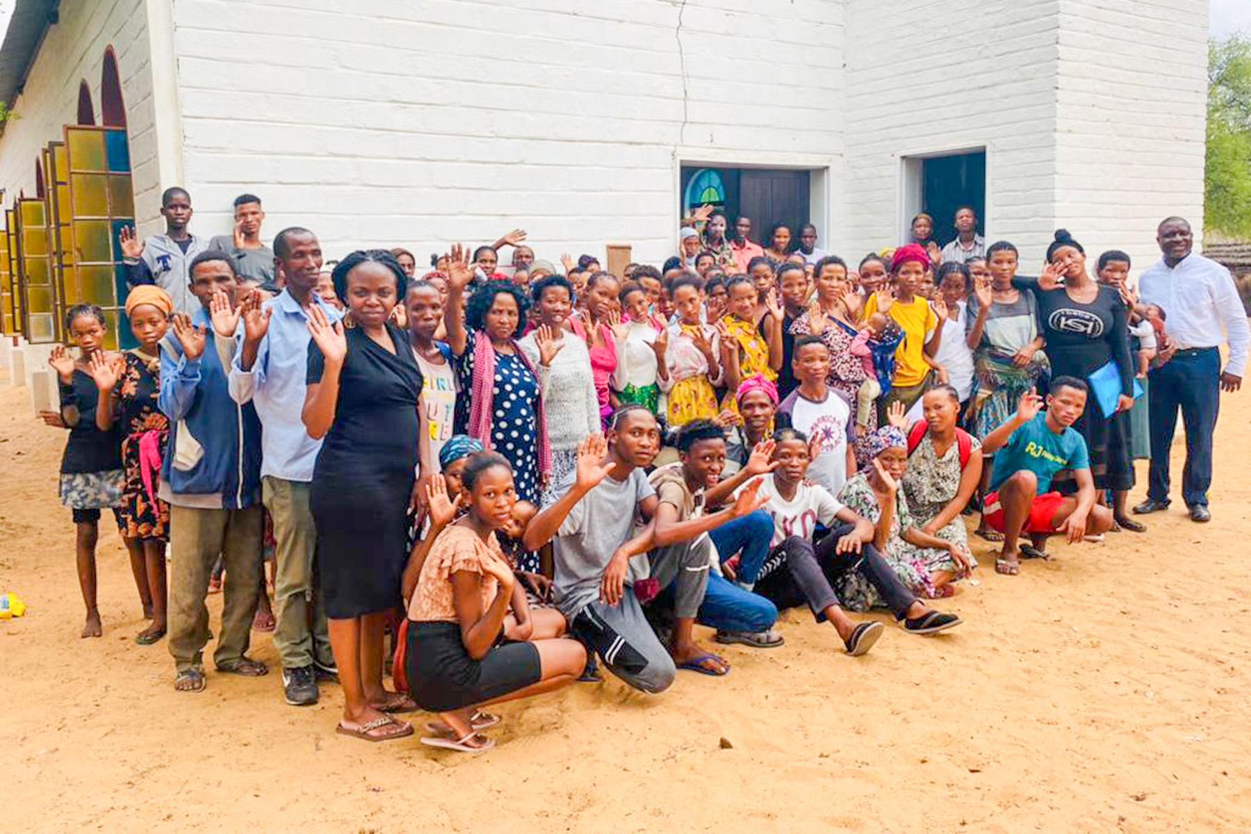 Participants from the San community, at a training workshop organized by the Evangelical Lutheran Church in Namibia in the Mangeti Dune settlement. Photo: ELCIN