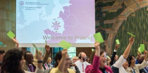 The LWF Council votes for the Thirteenth Assembly to take place in Krakow, Poland. Photo: LWF/ Albin Hillert 