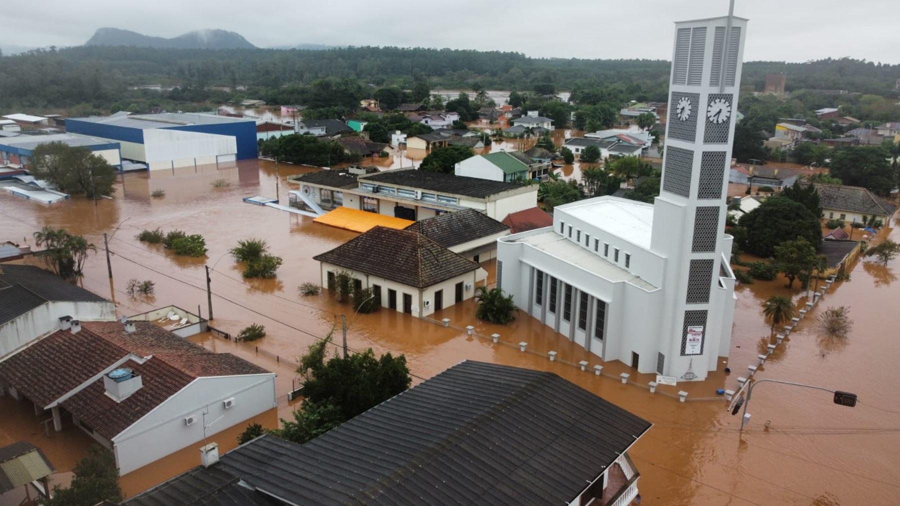 Church in Brazil, partially under water