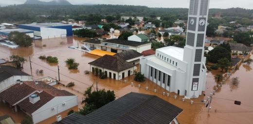 Church in Brazil, partially under water