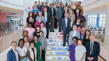 LWF Council members pictured at their first meeting following the LWF Thirteenth Assembly, held in Krakow, Poland on 13-19 September 2023 under the theme of ’One Body, One Spirit, One Hope’. Photo: LWF/Albin Hillert