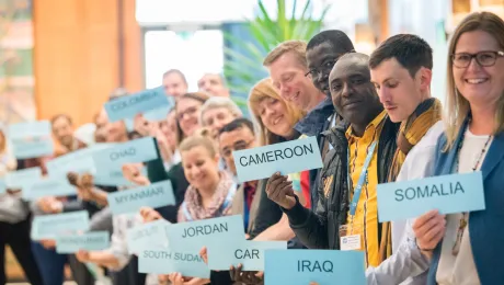 Leadership staff from Lutheran World Federation World Service country programs are meeting with the Communion Office colleagues in Geneva, 10 May 2019. Photo: LWF/Albin Hillert