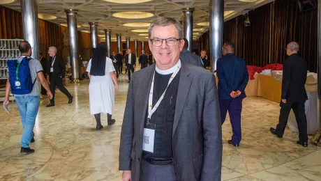 LWF Assistant General Secretary for Ecumenical Relations, Prof. Dr Dirk Lange joins other delegates for the opening of the Synod in the Vatican. Photo: CatholicPressPhoto/A. Giuliani