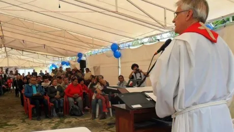 El Rev. Martin Junge, Secretario General de la FLM predicando en Colombia durante el culto por los 500 Años de la Reforma Protestante. Foto: Rocío Morales