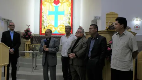 La predicación estuvo a cargo del Rev. Pablo Ramos Suarez, pastor de la Iglesia Anglicana local, Presidente del comité permanente de la Iglesia Anglicana y Rector del Seminario San Andrés. Foto: Adriana Castaneda.