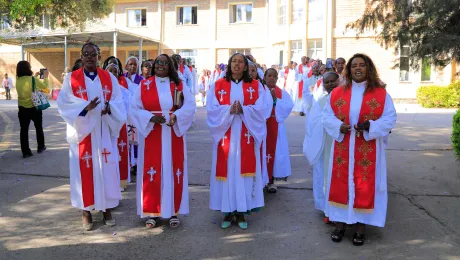 Procession of EECMY female pastors during the 25th anniversary of women in the ordained ministry. Photo: EECMY