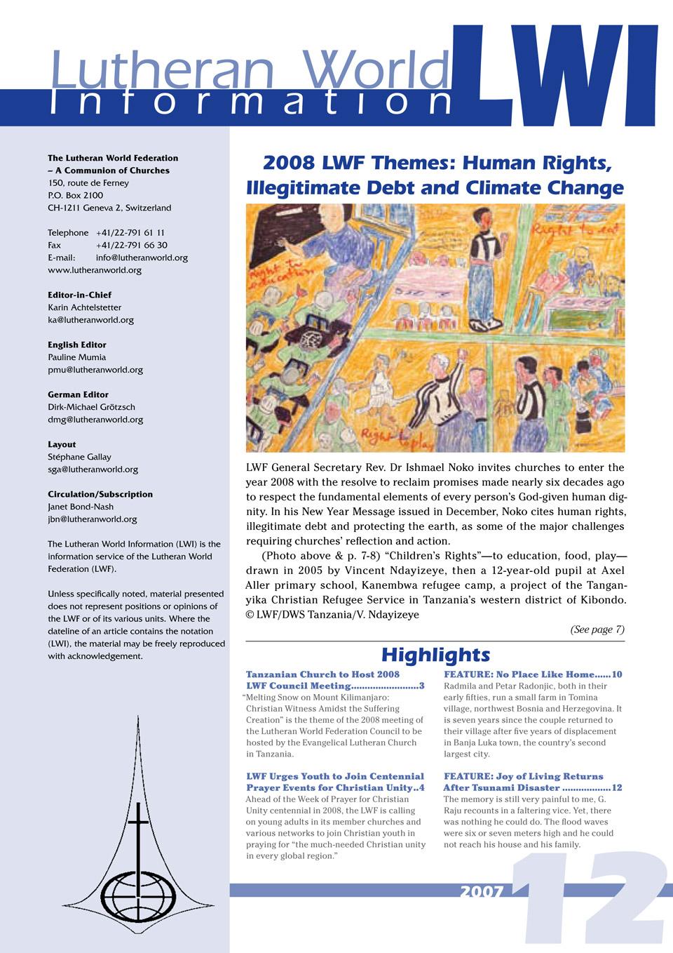 Lutheran World Information PDF edition - 2007