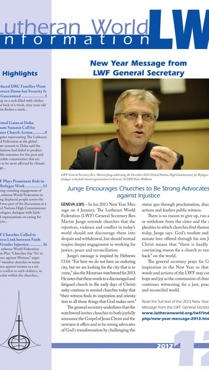 Lutheran World Information PDF edition - 2012