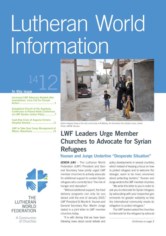 Lutheran World Information PDF edition - 2014