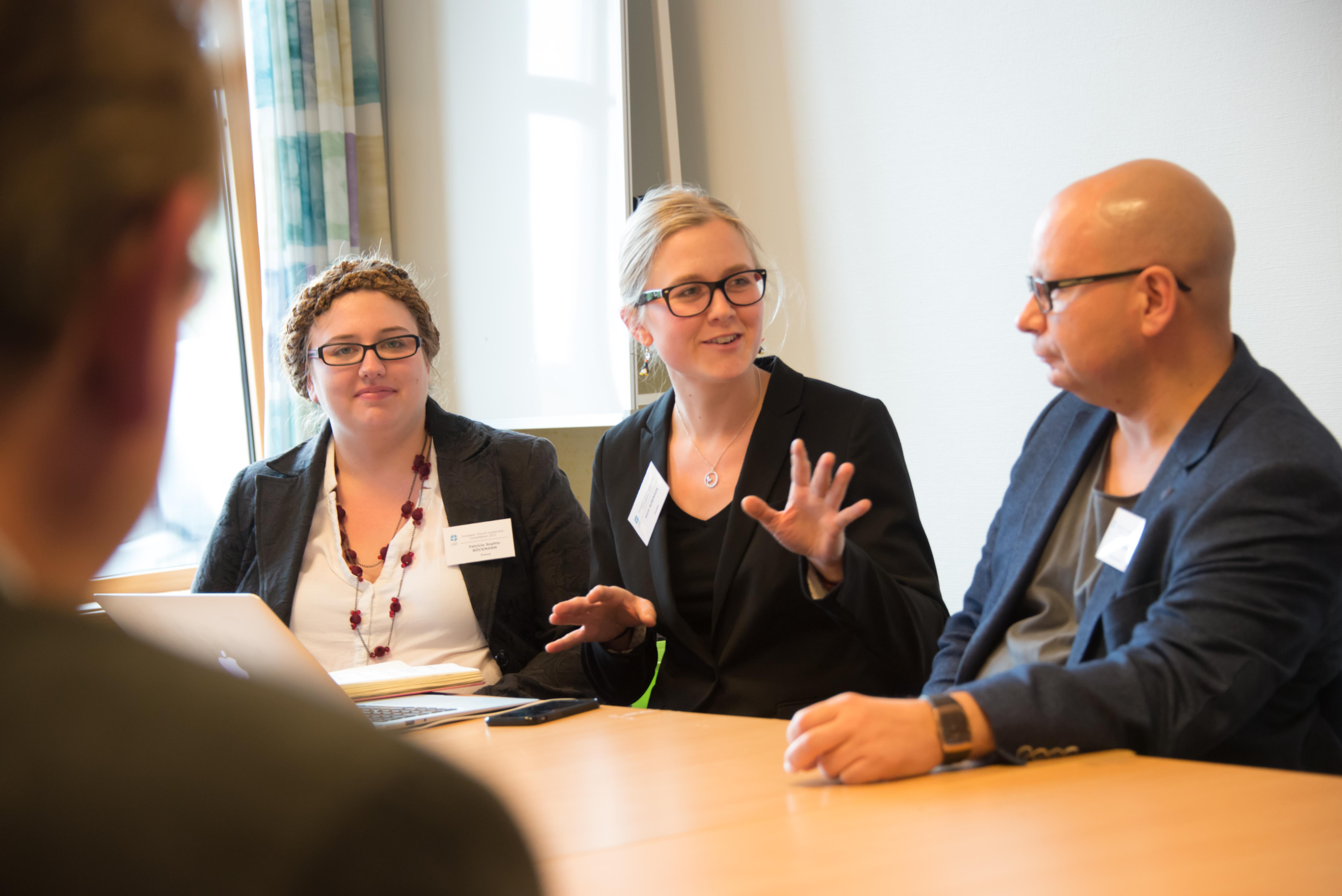 Patricia Sophie BÃ¶ckmann, from the Union of Protestant Churches of Alsace and Lorraine and Karin Rubenson, from the Church of Sweden, lead discussion on inter-generational dialogue on climate justice at a LWF meeting in Norway, May 2015. The upcoming mission meeting will encourage holistic mission among churches.