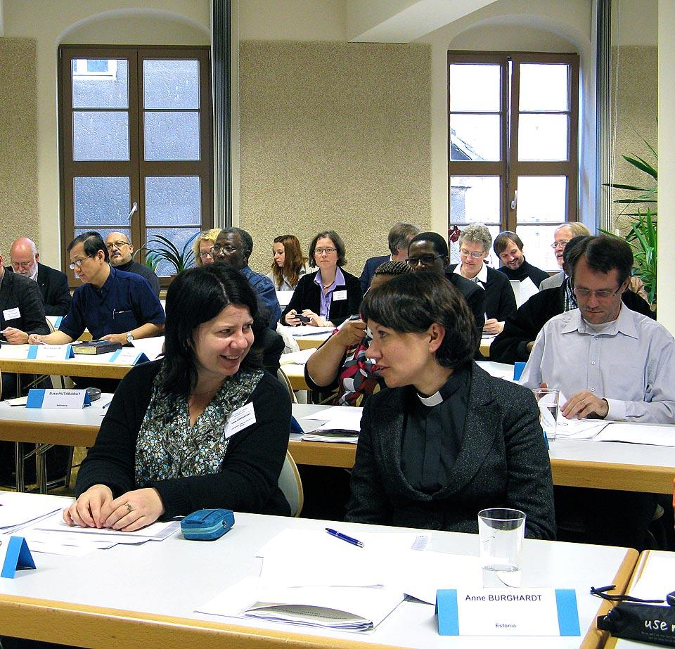 (left to right) Rev. Dr Elena Bondarenko (Russian Federation) and Rev. Anne Burghardt (Estonia) were among the participants at the Wittenberg consultation on Lutheran theological education. Â© LWF/Anli Serfontein