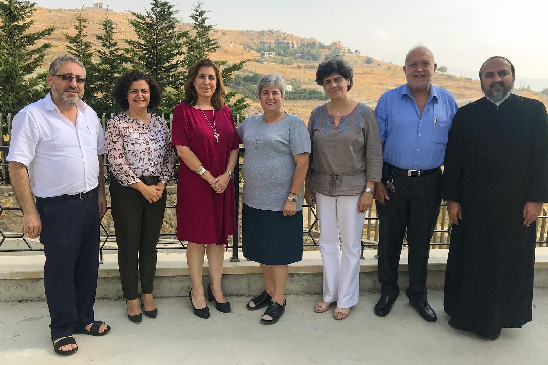 Members of the Middle East Council of Churchesâ commission, including Fr Gaby Hachem (first on left) and Dr Souraya Bechealany (third from right), who drew up the resources for Christian Unity Week. Photo: MECC