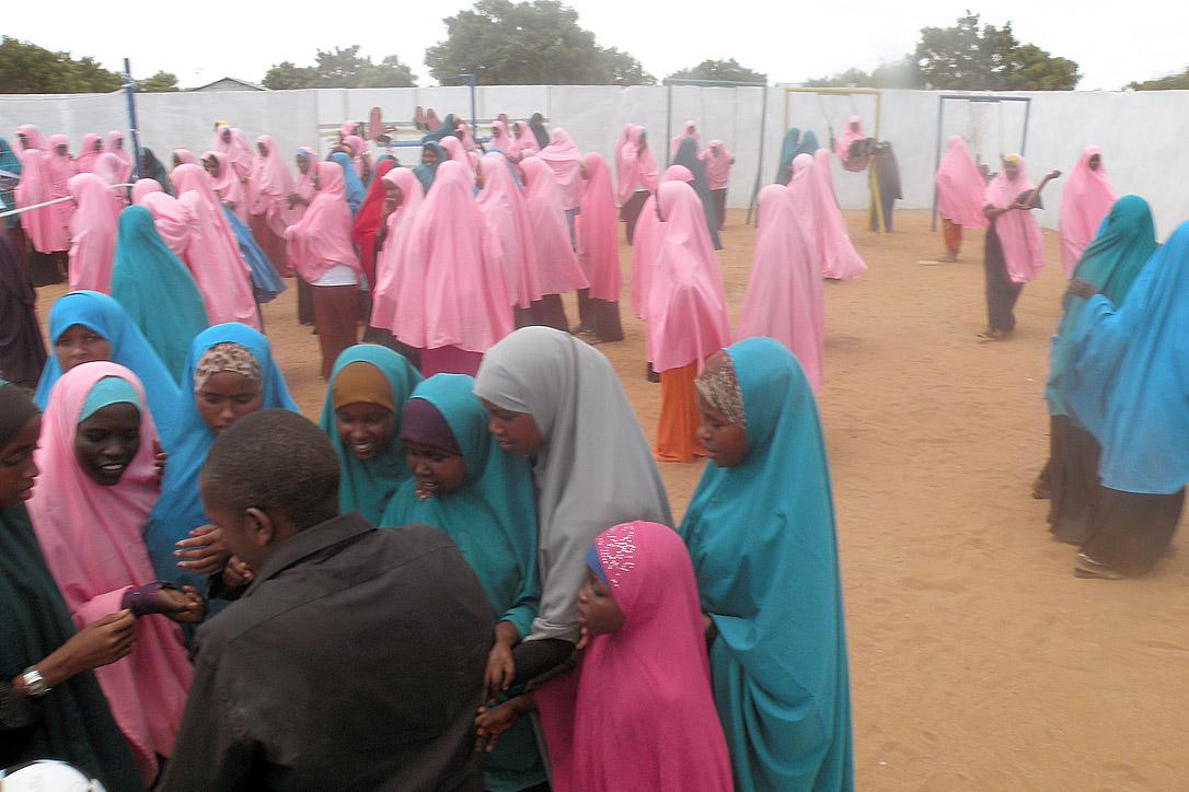 Dadaab is the worldâs largest cluster of refugee camps, with a population of more than 350,000 people. At its Kambioos camp, LWF provides dedicated areas for girls that offer activities and protection. Photo: LWF