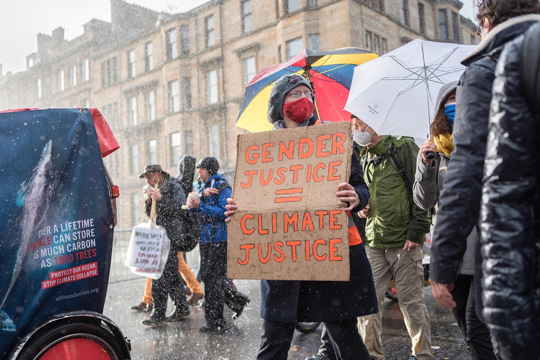 March for the climate during COP26 in Glasgow. Photo: LWF/Albin Hillert