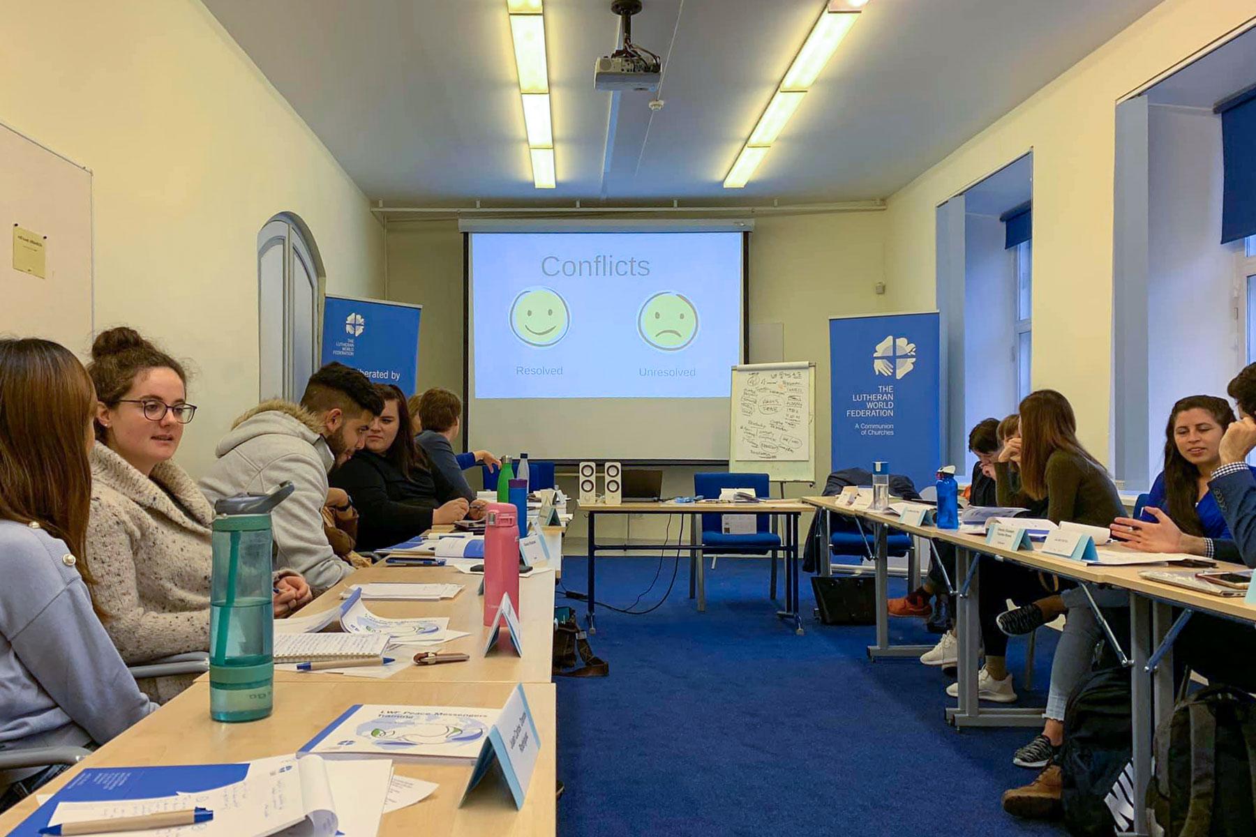 Teilnehmende am LWB-Workshop für junge Friedensstiftende 2019 in Tallinn, Estland. Foto: LWB/S. Kit