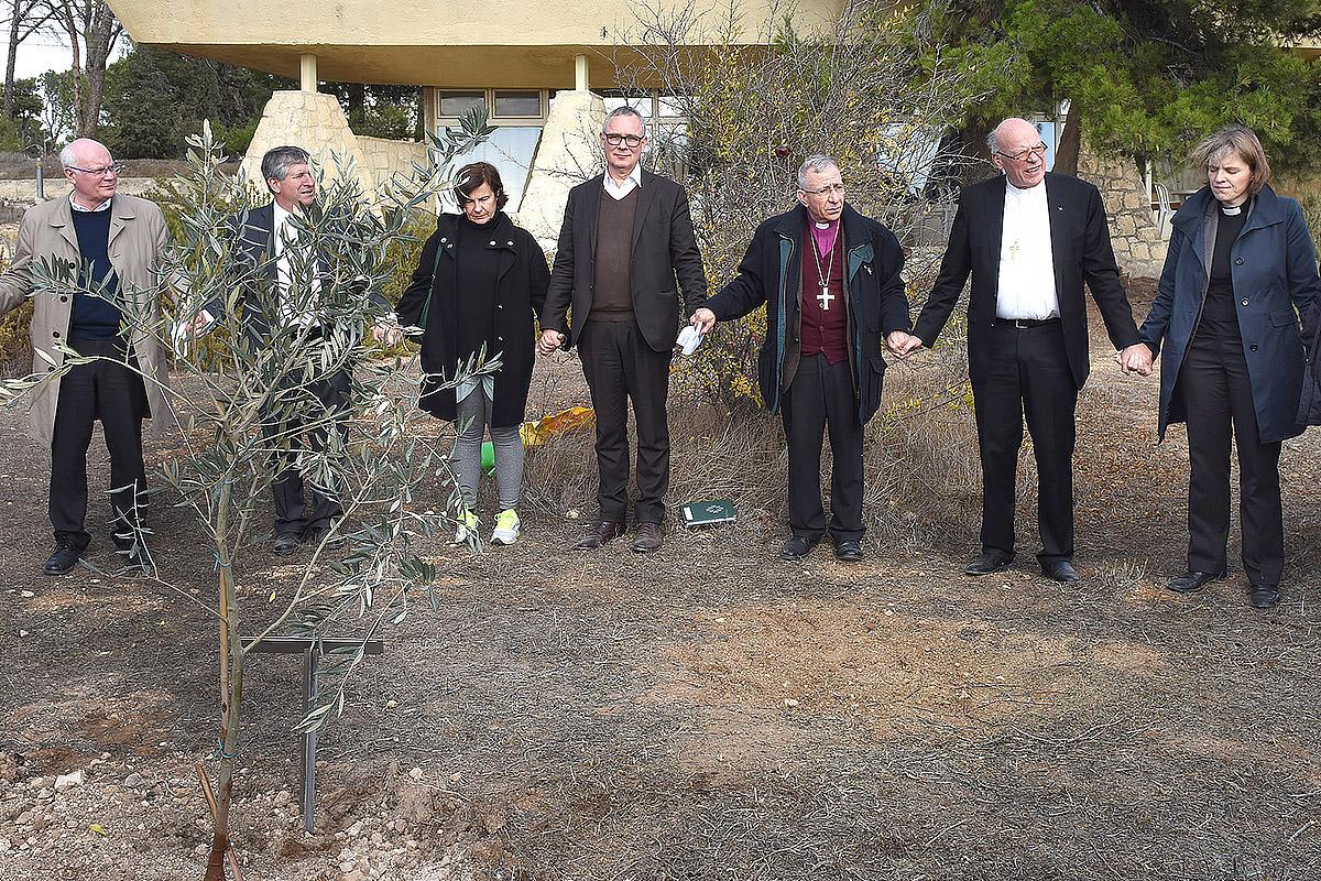 As a symbol of close ties between the ELCJHL and the LWF a delegation of the GNC/LWF planted an olive tree in Jerusalem. Photo: epd/Debbie Hill