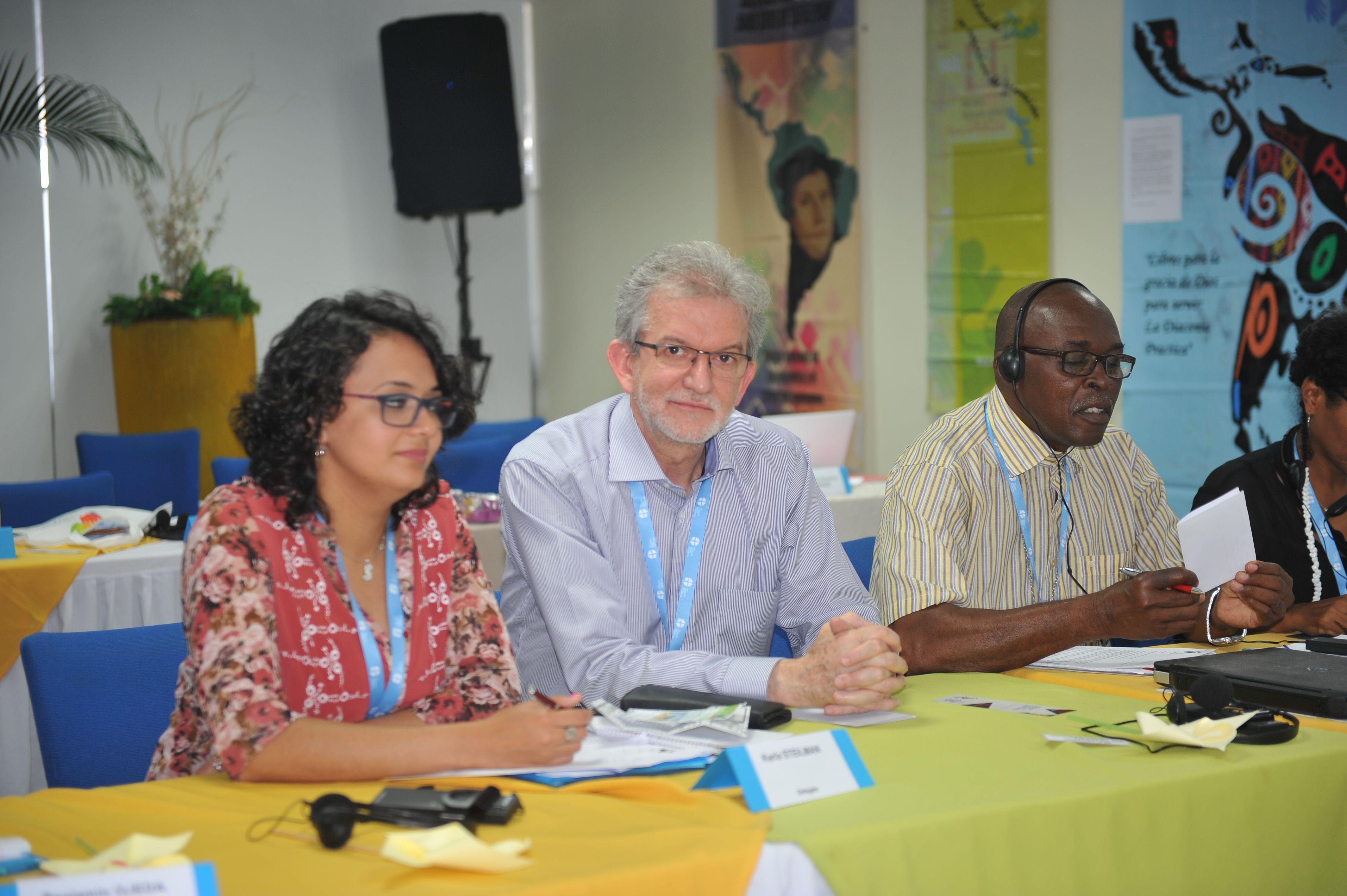In the face of myriad social crises, Lutherans as a Christian community can still say âwe are not perfectâ but also offer space for dialogue and nurturing a sense of being together in communion,â said IECLB President , Rev. Dr Nestor Paulo Friedrich (middle). Photo: LWF/P. Cuyatti