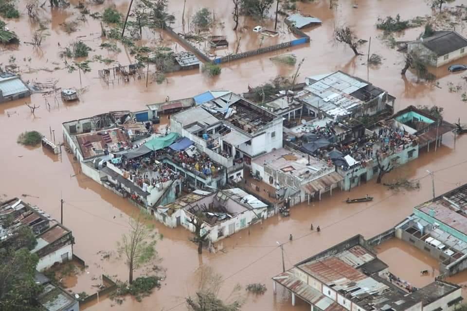 Aerial view of flooding caused by cyclone Idai in Mozambique. Photo: Lutheran Media Forum 