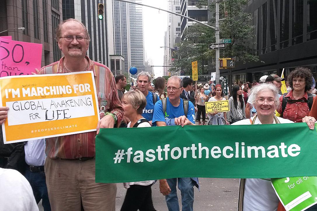 The LWF delegation to the New York Climate events participated in the âLargest Climate Marchâ in history, held 21 September, in New York City. Photo: #FastForTheClimate/Nikola Taylor