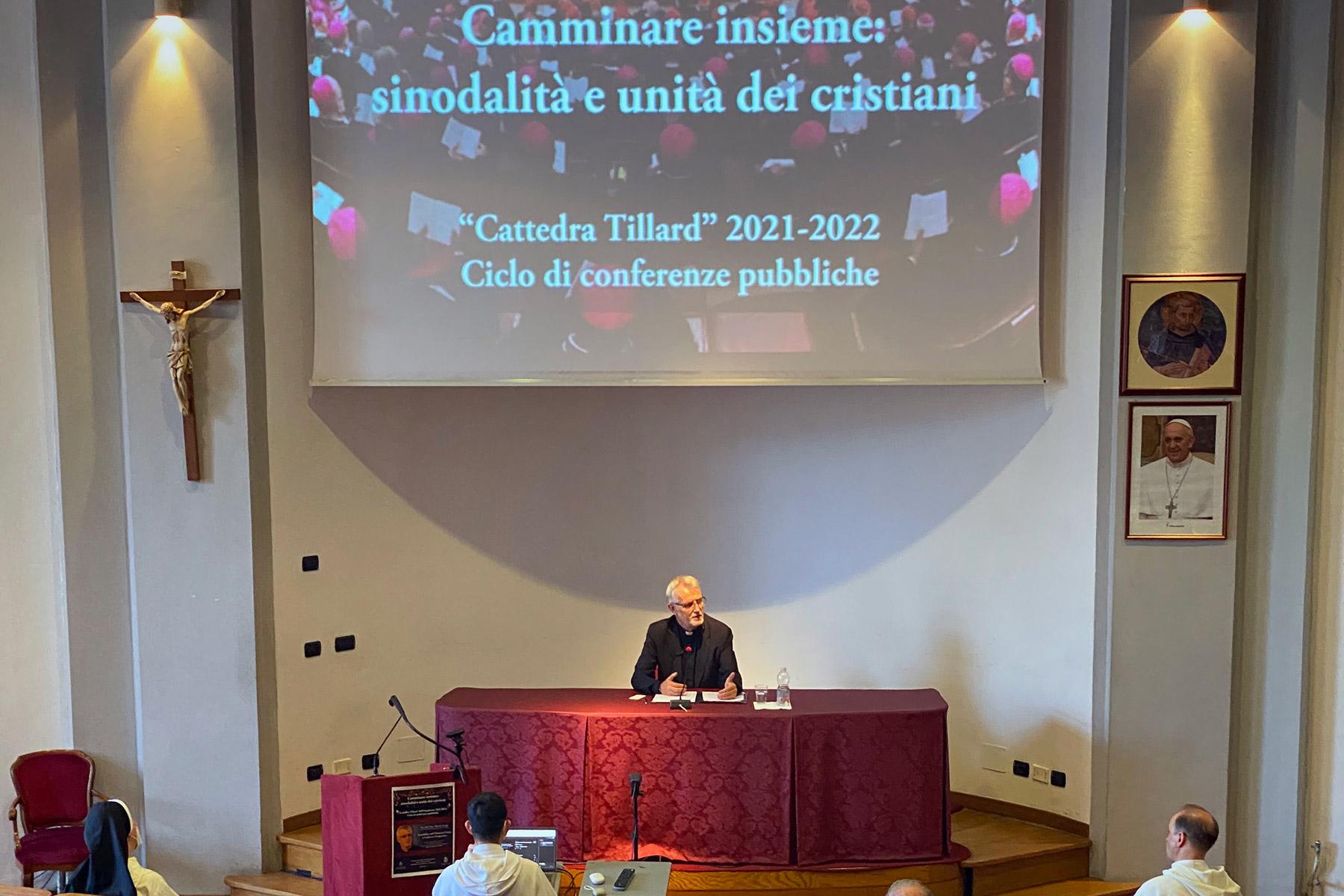 LWF General Secretary Rev. Dr Martin Junge delivers a lecture at the Pontifical University of St Thomas Aquinas (Angelicum) on Synodality and Christian Unity from a Lutheran perspective. Photo: LWF/A. Danielsson 