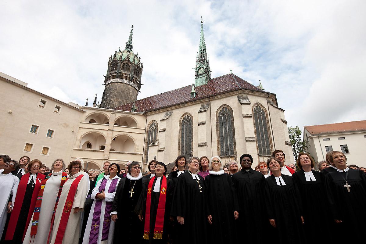 More than 120 pastors from 18 countries campaigned for womenâs ordination in Wittenberg, Germany. Photos: LWF/Marko Schoeneberg
