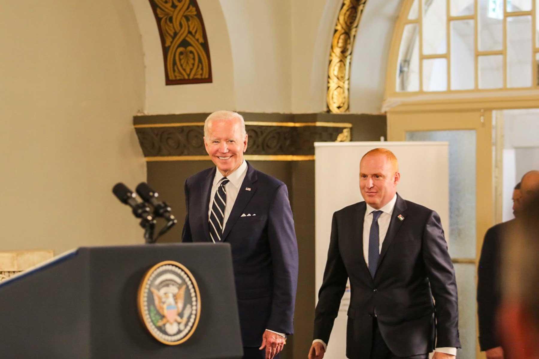 US President Joe Biden and Dr Fadi Atrash