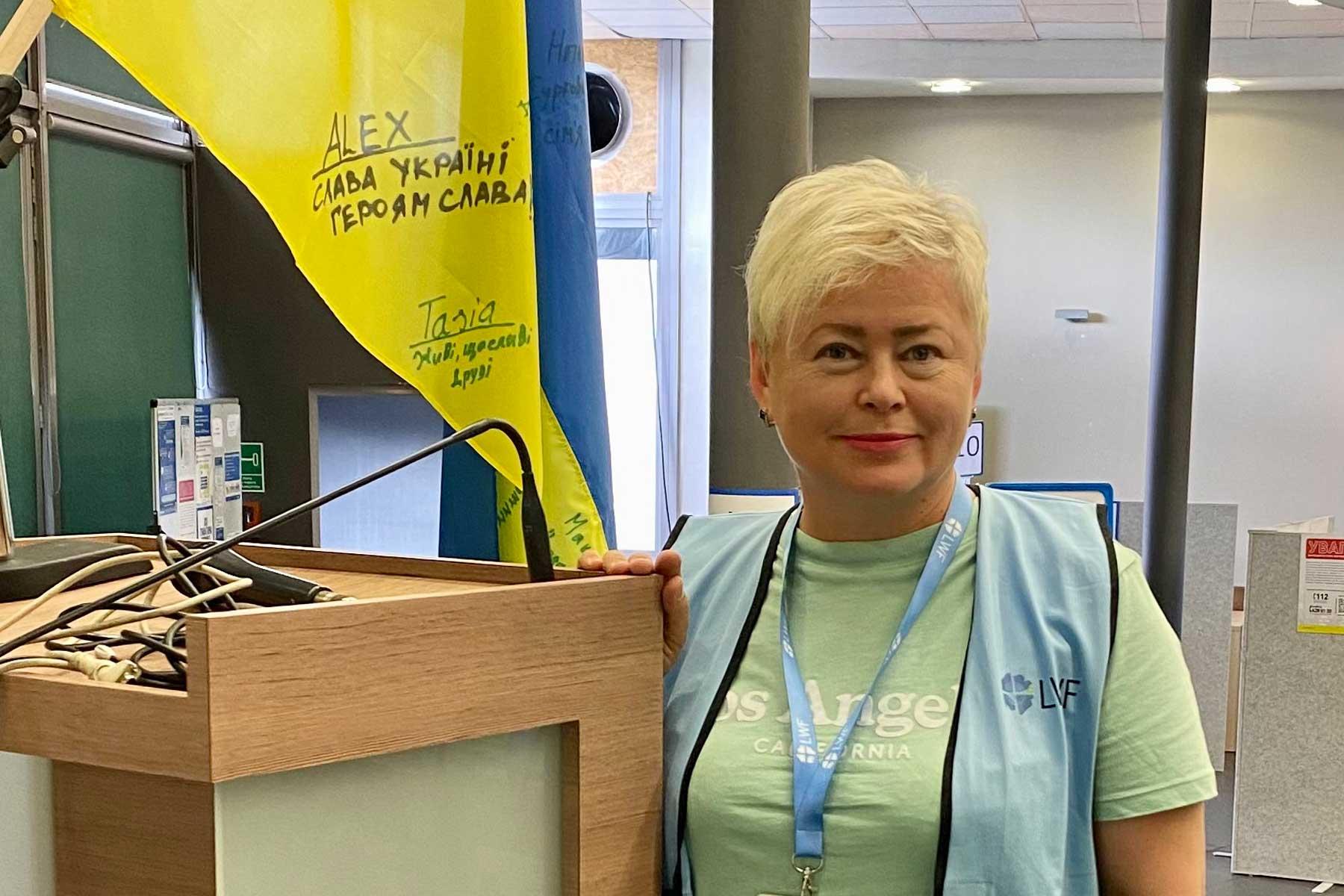 Lina, working in the LWF cash assistance center in Gdánsk. Photo: B. PACHUTA, LWF