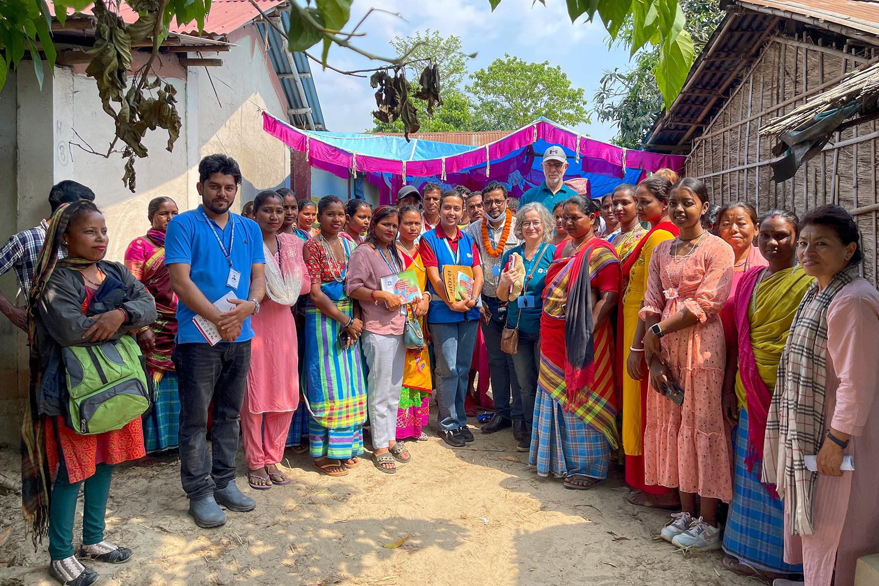 The LWF team and partners visit a community-owned cooperative focusing on business as well as social aspects of the community in Jhapa district. Photo: LWF/ Y. Gautam