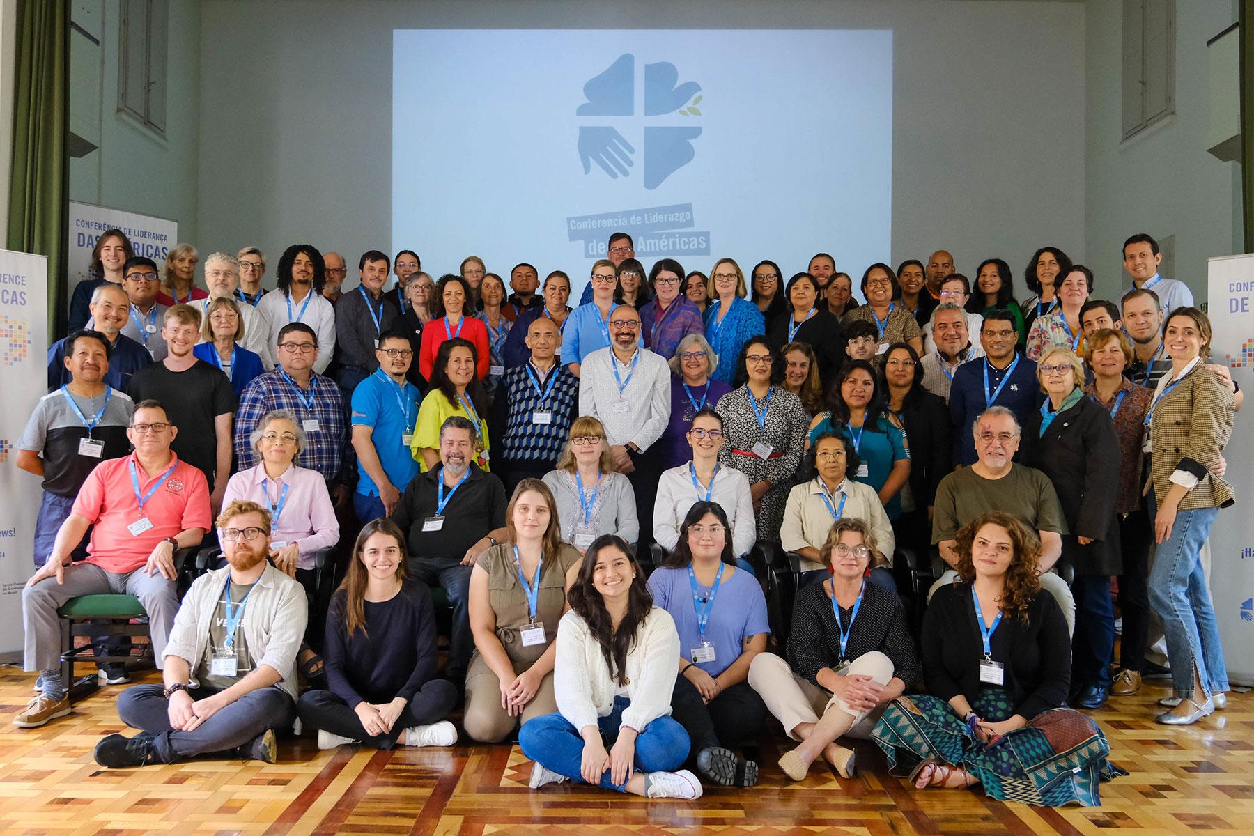 Participants of the Leadership Conference of the Americas (COL) in São Leopoldo, Brazil, 15-19 April 2024. Photo: LWF/Gabriela Giese