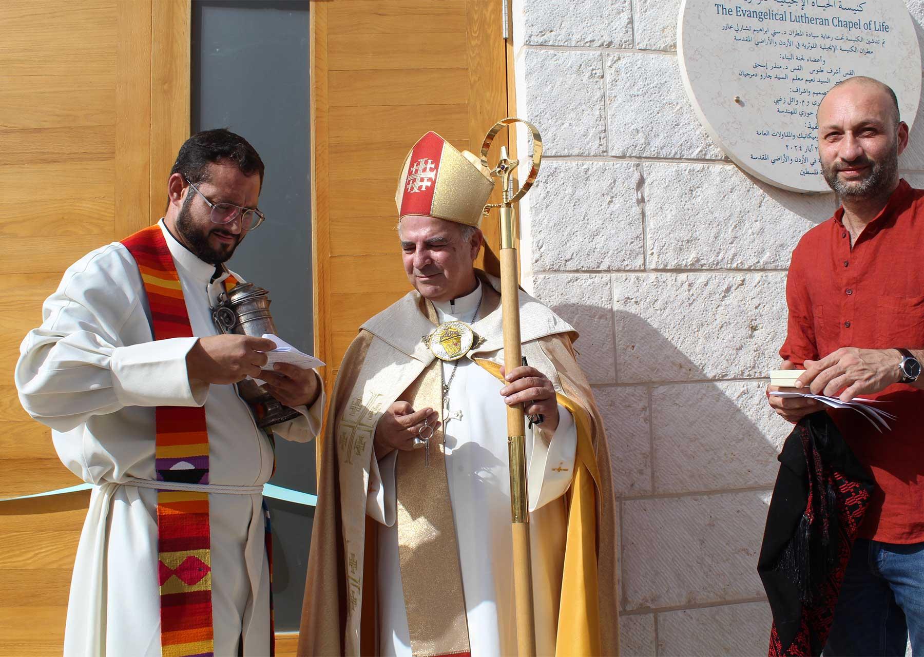 ELCJHL Bishop Sani Azar during the inauguration of the “Chapel of Life". Photo: Maddi Froiland/ELCJHL