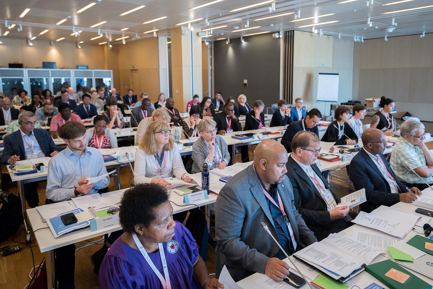 The newly LWF Council convenes for their first session following the LWF Thirteenth Assembly. Photo: LWF/Albin Hillert