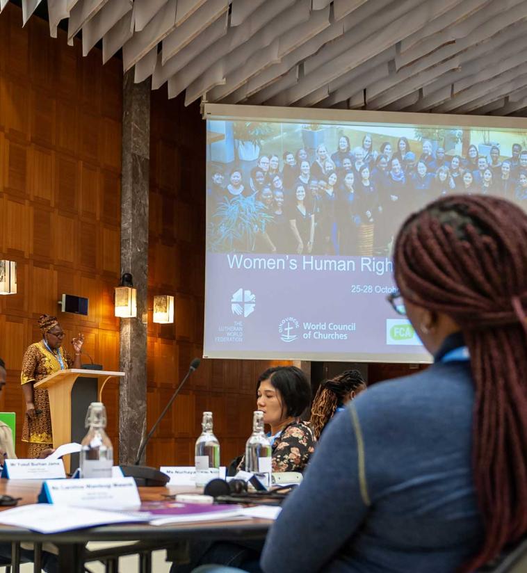 Participants at a 2022 Women's  Human Rights Advocacy Training session, at the Ecumenical Center in Geneva (Swizerland). Photo: LWF/S. Gallay