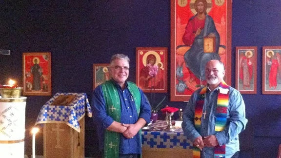 (left to right) ALICC co-chairpersons Bishop Michael Pryse, Evangelical Lutheran Church in Canada and The Most Revd MaurÃ­cio Andrade, Anglican Episcopal Church of Brazil. Photo: LWF/Anne Burghardt