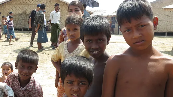 IDP children at Say Tha Mar Gyi Camp in Rakhine State. Photo: LWF Myanmar