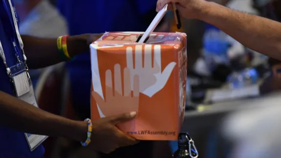 Voting at the Lutheran World Federation Twelfth Assembly. Photo: LWF/Albin Hillert