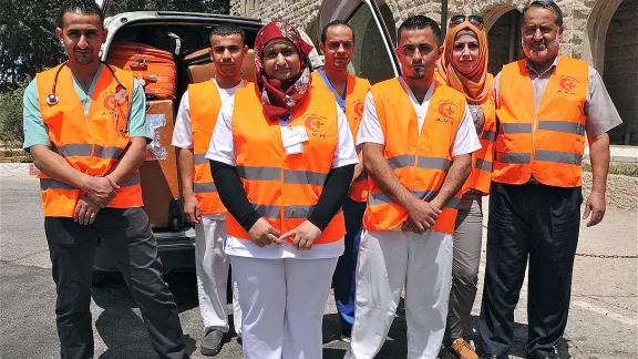 Augusta Victoria Hospital's second medical team left for Gaza on 4 August. Photo: LWF Jerusalem/M. Brown