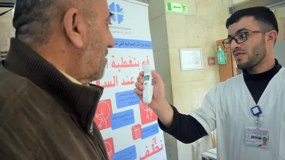 The hospital has set up a special isolation ward and is carefully screening patients and staff before admitting them to the hospital . Photo: LWF/ S. Weinbrenner