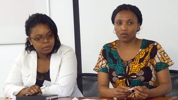 Christine Mangale (right) says the July training workshop on women's human rights that she attended in Geneva, complements ongoing advocacy by the Lutheran Office for Wold Community in New York. Photo: LWF/P. Mumia