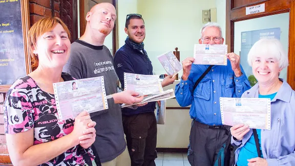 With permits in hand, the team is all set for the LWF Backstage Pass trek. Photo: LWF/C. KÃ¤stner