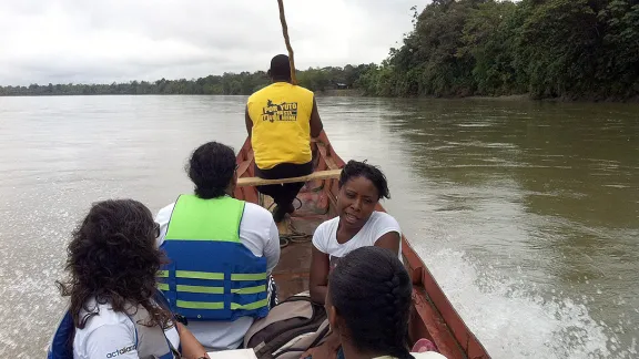 LWF World Service team visiting remote rural communities who have been affected by the conflict in Colombia. Photo: LWF Colombia