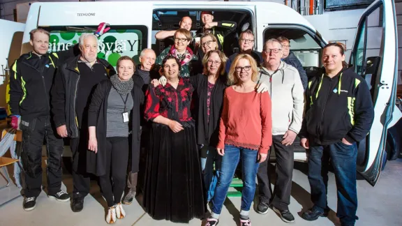 Members of a âShared Tableâ team that collects and distributes food in Vantaa, Finland. Photo: Jani Laukkanen