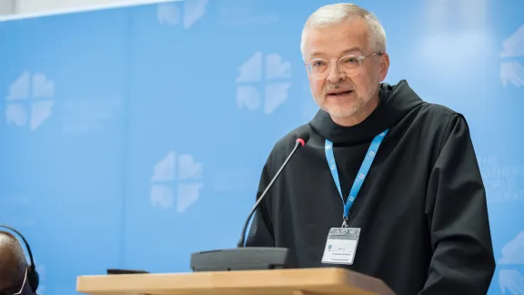 The LWF Council received greetings from its ecumenical partner representatives including Father Augustinus Sander of the Pontifical Council for Promoting Christian Unity. LWF/Albin Hillert