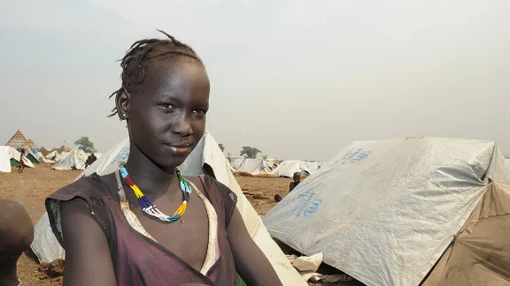 Ein südsudanesiches Mädchem im Flüchlingslager Lietchor in Gambella, im westlichen Äthopien. Foto: Christof Krackhardt/ACT/Diakonie Katastrophenhilfe