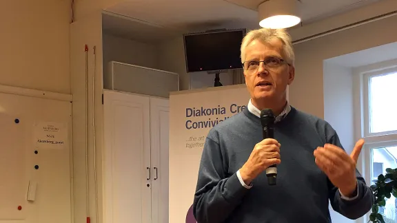 LWF General Secretary Rev Dr Martin Junge addresses LWF member churches at the European pre-assembly. Photo: LWF/A. Danielsson