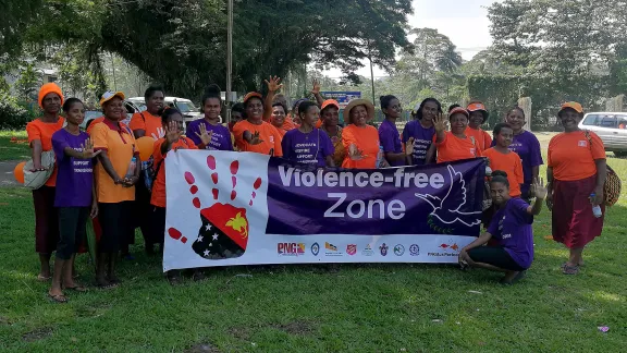 Members of the Evangelical Lutheran Church in Papua New Guinea take part in activities for the 2019 campaign against Gender-Based Violence.  Photo: ELCPNG/Asenath TUBIAN