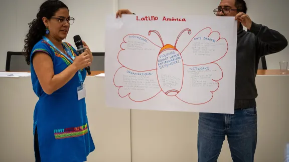 LWF Communion Office staff marked the 2019 International Womenâs Day by taking part in activities on gender justice. Photo: LWF/S. Gallay