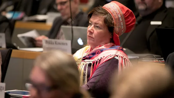 Ulla-Maarit Magga, the member of the ELCF General Synod representing the Sami parliament in Finland. Photo: Aarne Ormio