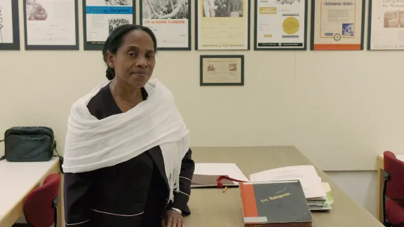 Malagasy Lutheran Church pioneer woman theologian HÃ©lÃ¨ne Ralivao. Photo: Gustav Steensland/VID