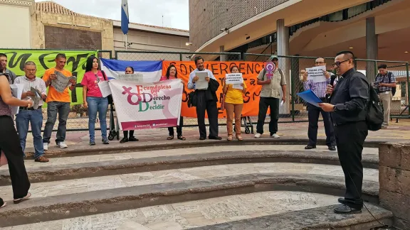 Mitglieder der Christlich-Lutherischen Kirche in Honduras (ICLH) veranstalten regelmäßig Demonstrationen, um Gerechtigkeit und ein Ende der Korruption zu fordern. Foto: ICLH