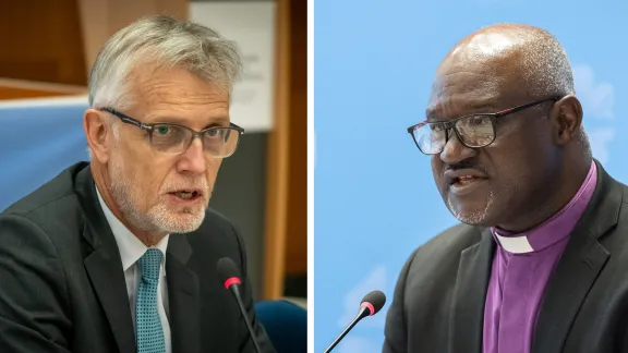 LWF General Secretary Rev Dr Martin Junge (left) and President Archbishop Dr Panti Filibus Musa. Photos: LWF/S. Gallay and LWF/Albin Hillert 